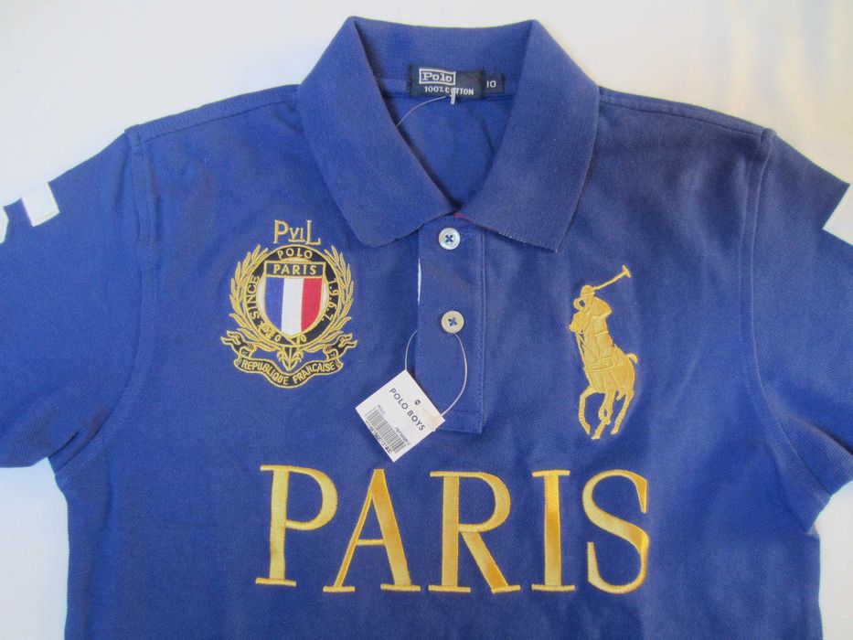 Tricou copil, Polo, masura 10 ani, 2 nasturi, bumbac, nou cu eticheta de carton