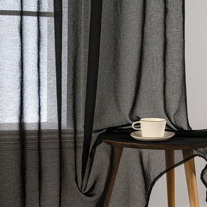 Perdele Voal Negru MIULEE 140x245 cm Set 2 Bucati*