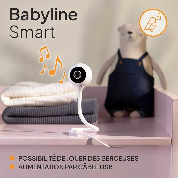 LIONELO Babyline Smart – Wi-Fi бебефон с камера, мобилно приложение, детекция на движение и звук, нощно виждане и двупосочно аудио