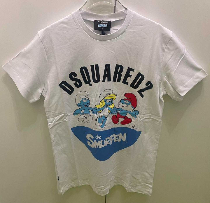 Мъжки бяла тениски DSQUARED D2 smurf размери S-2XL