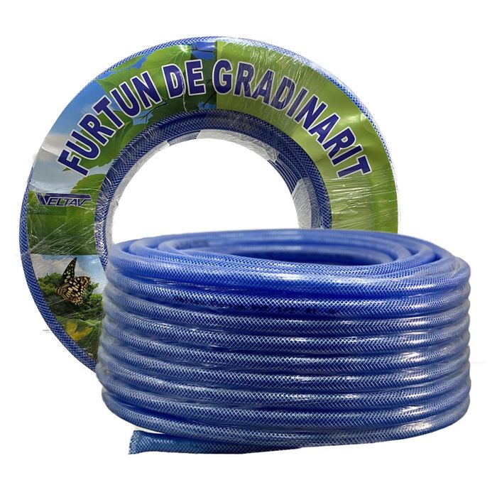 Furtun gradina, armat cu insertie,1"/1 tol, rola 50 metri, transparent