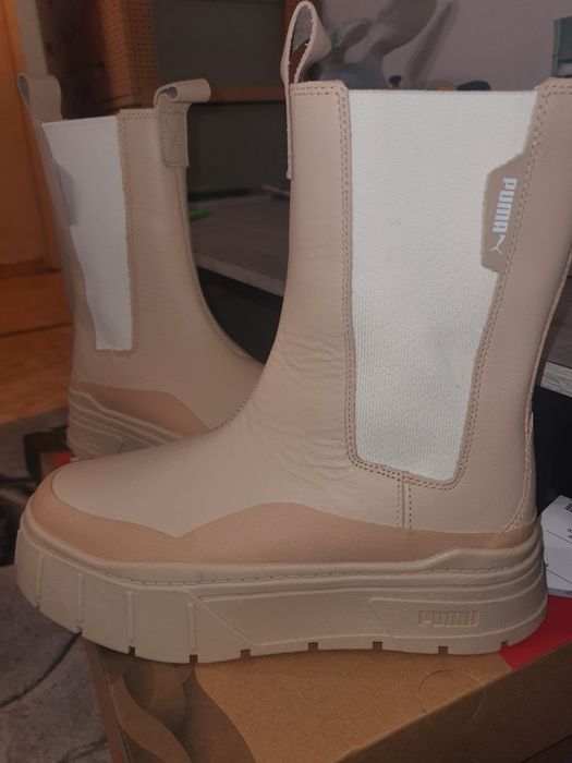 PUMA Кожени ботуши Mayze Stack Chelsea с текстил

Очаквана д