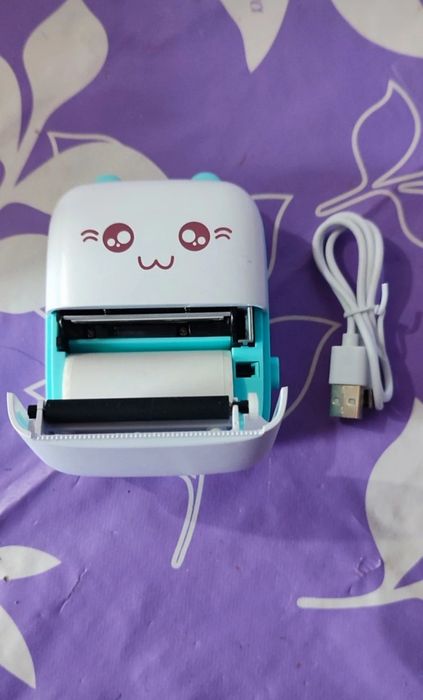 Mini Imprimantă Portabilă Drăguță (Nouă, USB, Hârtie Termică Inclusă)