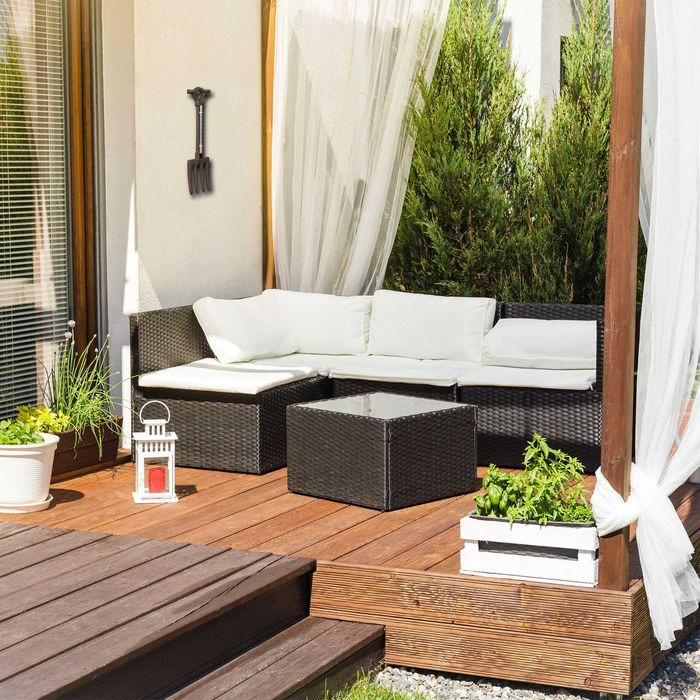 Termometru de Perete din Fonta Design Rustic in Forma de Furca 30x9cm