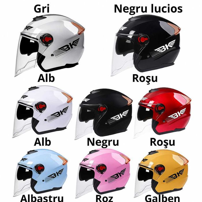 Casca Moto/Scuter/ATV, viziera dubla, marime universala, Albastru