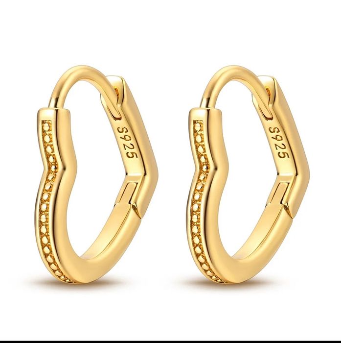 Сребърни обеци с печат S925, позлатени,златно покритие