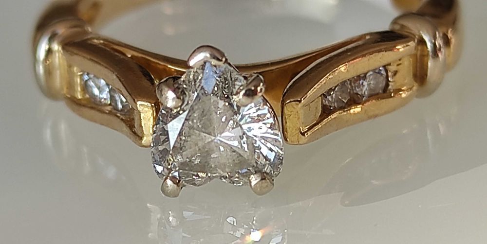 Inel 18k si platina logodna cu diamante 0.85ct