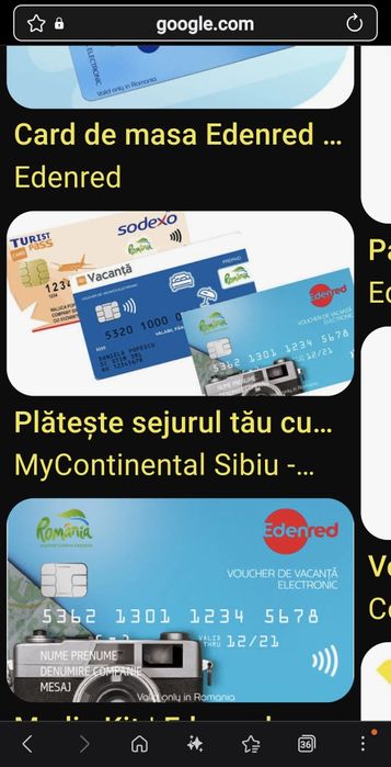 Voucher de vacanta electronic Edenred suma alocata  500 lei,vand la prețul de 350 lei