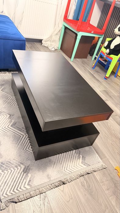 Masă de cafea modernă cu LED – Stejar negru