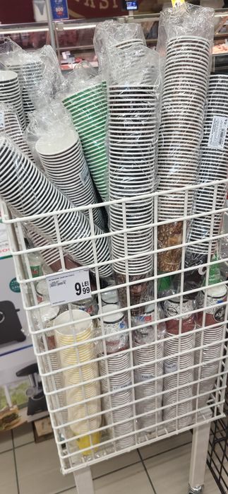 Pahare unică folosință carton/ pret la BAX