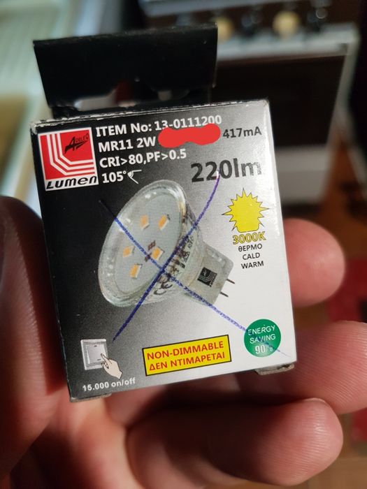 Bec spot arcada MR 11 GU 4 la 220V model rar nu se mai găsesc pe piață