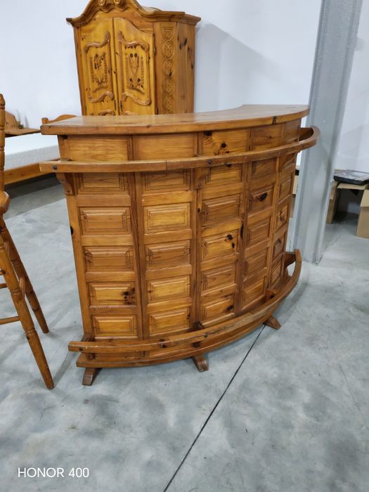 Bar Rustic Terasa/Foișor cu 4 Scaune - Lemn Masiv - Mobila Germania