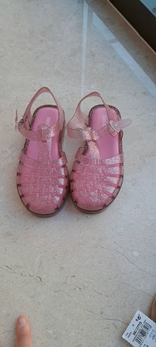 Sandale Mini Melissa Roz cu sclipici, parfumate, mar. 28-29, 11uk noi
