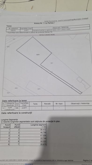 Vând teren pentru construcții in Cristesti langa sosea