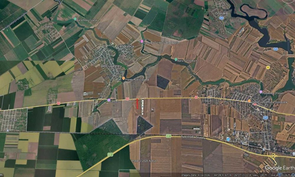 teren extravilan 15.295mp iesire DN3 Belciugatele-Fundulea