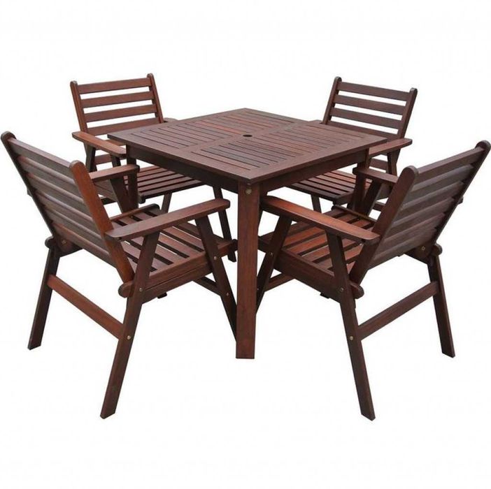 Градински комплект Tirora Muhler Meranti - 5 части, дърво