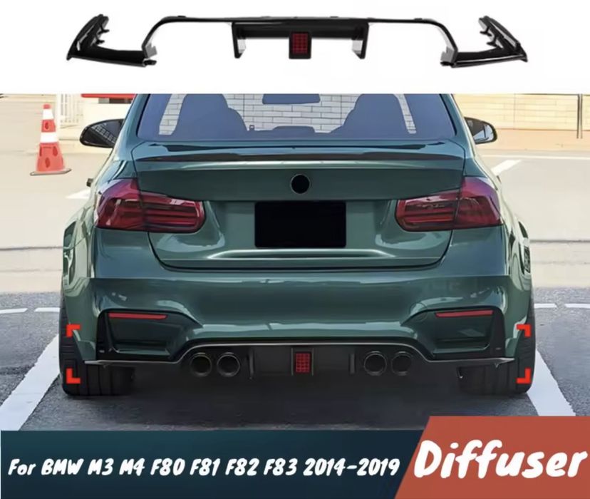 Difuzor Ornament Bara Spate Evacuare BMW F30 M3 F80 M4 F82 F83 stop LED
