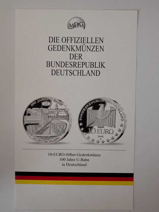 Сребърна монета 10 евро Германия 2002