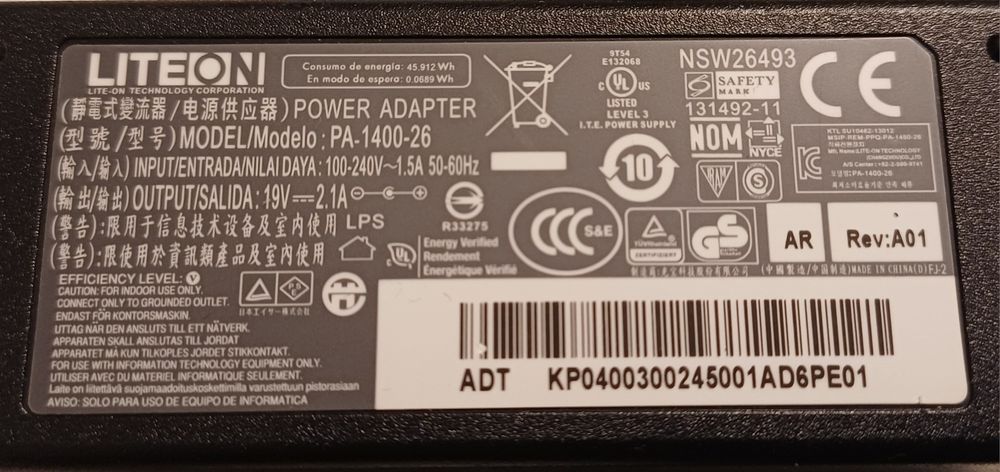 Laptop Acer E3-112 Intel N2840 incarcator 19V 2.1A