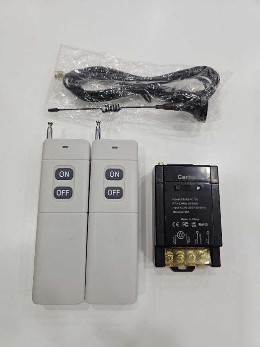 Cerhot YL01A-220 безжично реле с 2 дистанционни 12V-72V 30A 3000м