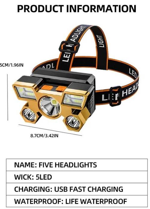 Lanterna de cap cu baterie incarcabila