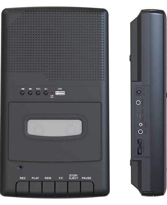 Преносим касетофон с микрофон високоговорител USB аудио плейър и запис