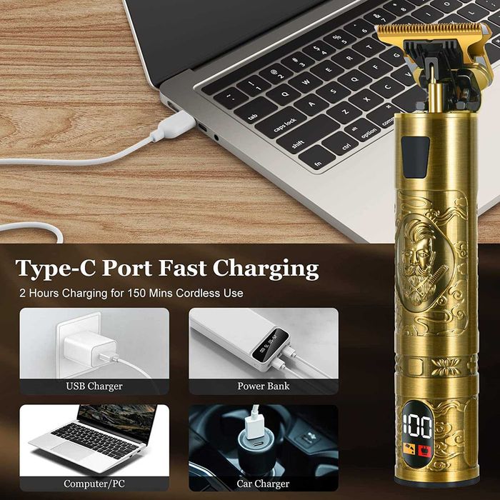 професионална машинка за подстригване, USB акумулаторен LCD екран