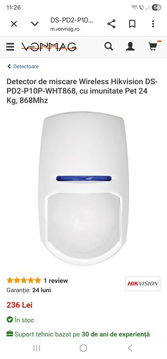 Senzori miscare wireless Hikvision