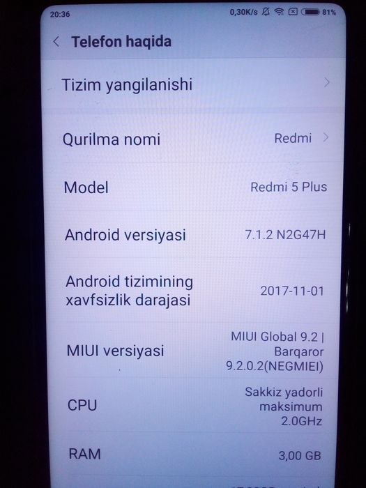 Xiaomi Redmi 5 plus