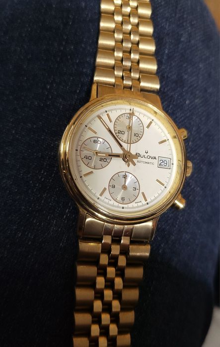 Ceas aur 18k Bulova automatic cronograf valjoux 7750