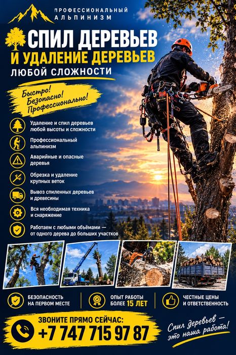 Профессиональный спил деревьев|Алматы