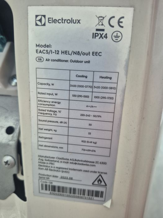 Aparat aer conditionat 12000 BTU Electrolux