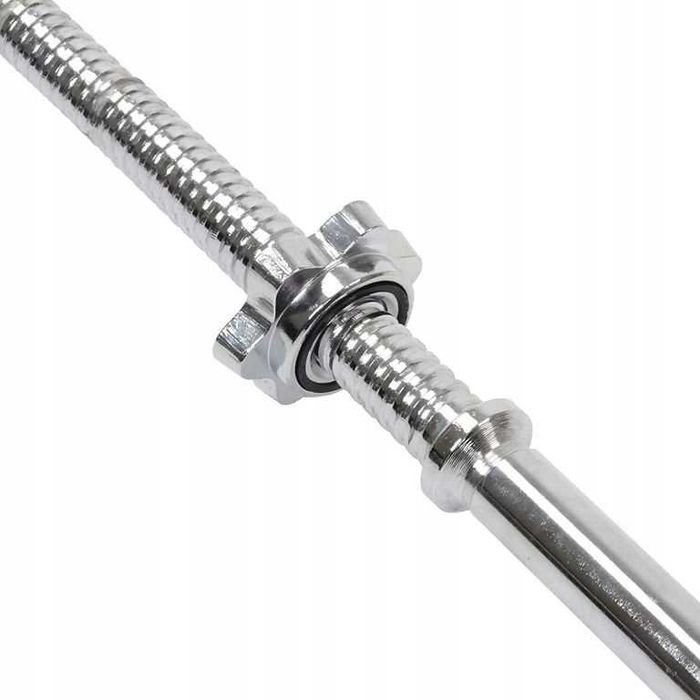 Хромирана щанга 140 см + звездовидни гайки Physionics