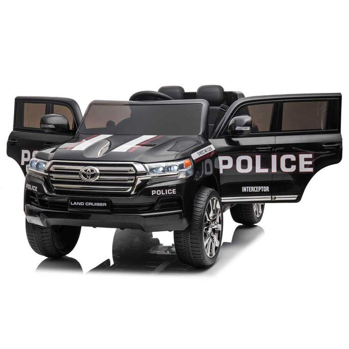 Masinuta electrica pentru copii de politie Toyota Land Cruiser, Numar auto personalizat CADOU