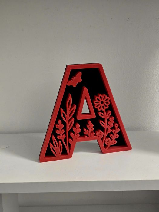 Litere decorative personalizate 3D –  design floral