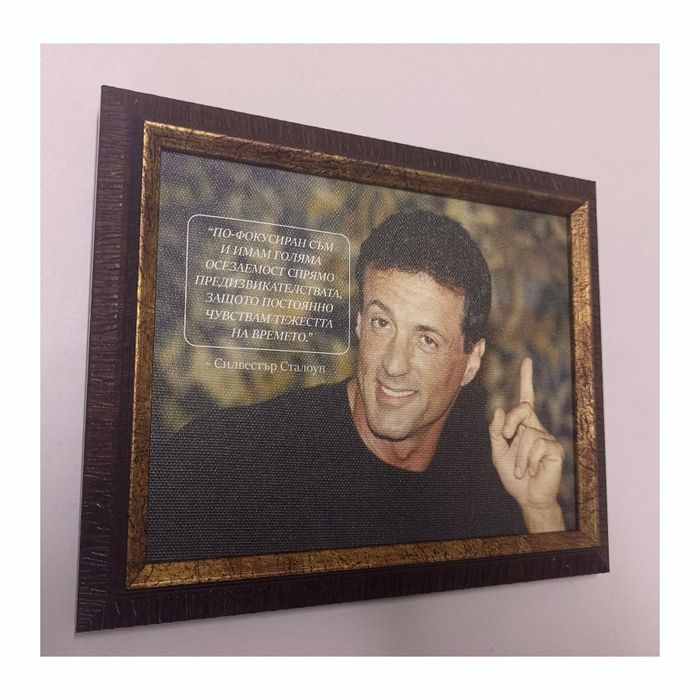 Картина с изказване на Силвестър Сталоун.