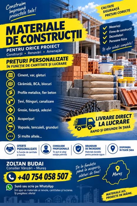 Materiale de constructii oriunde in tara
