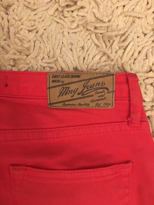 Pantaloni jeans rosu-corai Mango, mas. S/36, merg si la XS