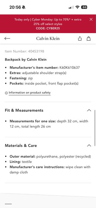 Кожена раница Calvin Klein