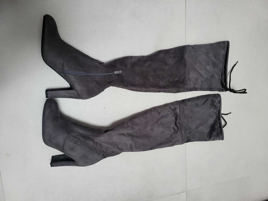 Cizme peste genunchi din material