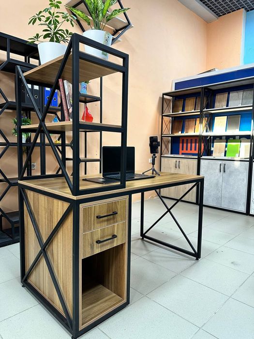 Офисный Стол| полки|писменный|комютерный|лофт|stol jovon|kompyuter s