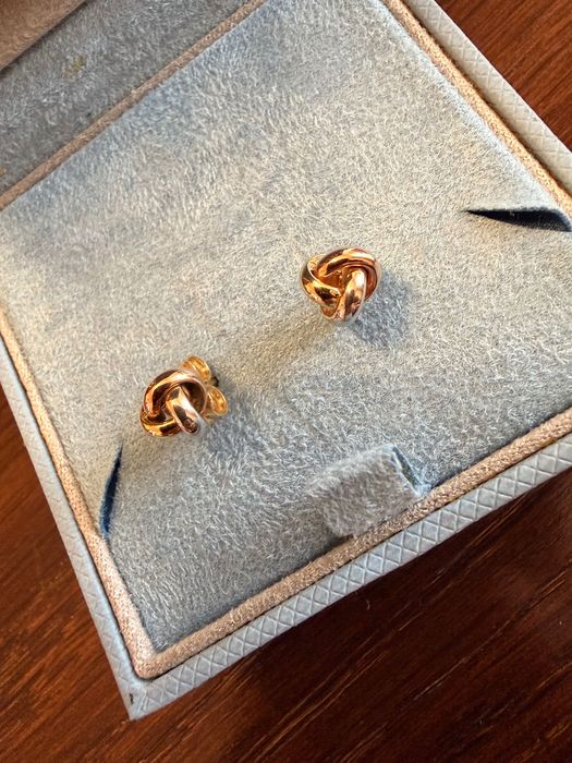 14 карата , златни обици - плетка