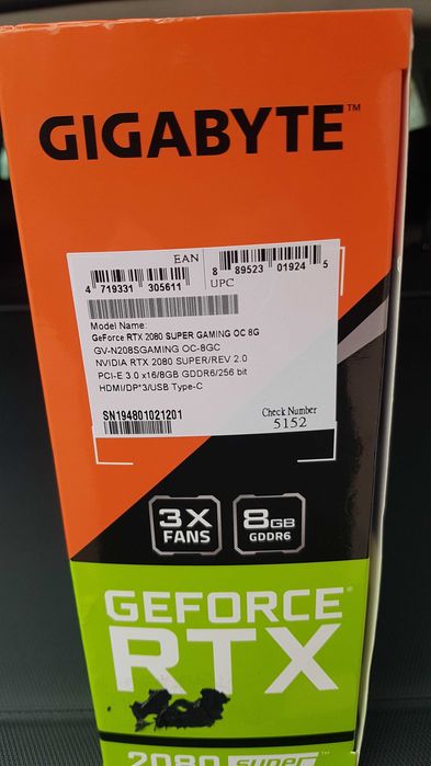 Видеокарта NVIDIA GeForce RTX 2080 SUPER GAMING OC 8G