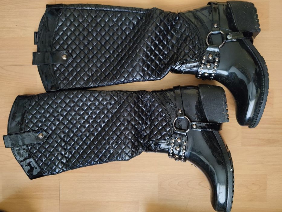 Дамски ботуши естествена кожа и естествен велур