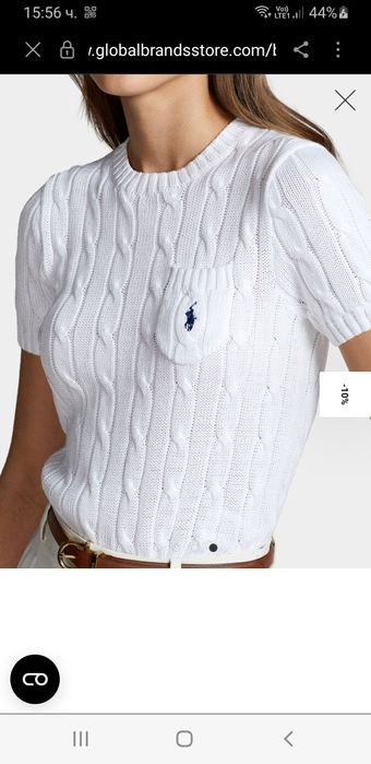 POLO Ralph Lauren Cable  XS НОВО ОРИГИНАЛ Дамски Пуловер без Ръкави!