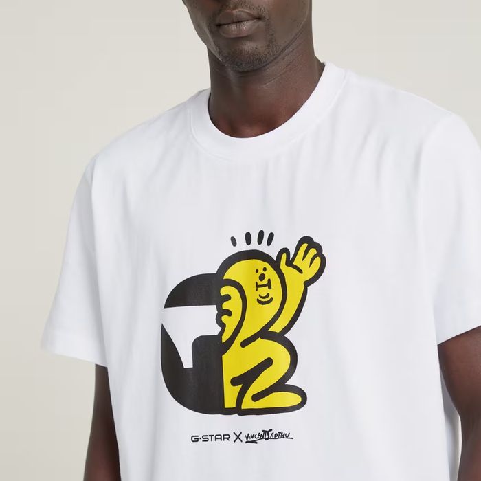 Оригинална тениска G-Star Raw Figure Loose S M нова мъжка бяла