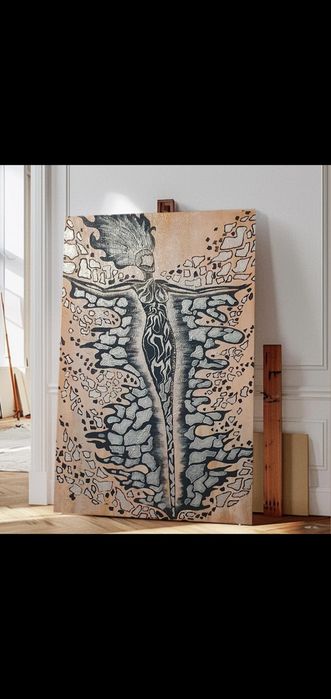 Pictura Acrilic pe Panza 70cm - E33 Fan Art Paintress