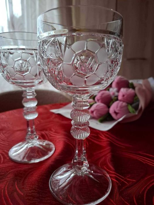 5 cupe din cristal Bavaria pt vin