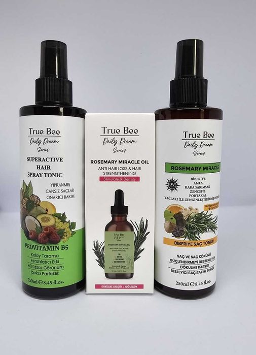 TRUE BEE комплект: два тоника по 250 мл + масло с розмарин