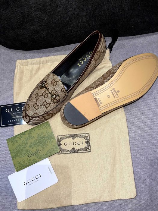 гучи gucci обувки равни мокасини еспадрили пантофки бежови кафяви топ